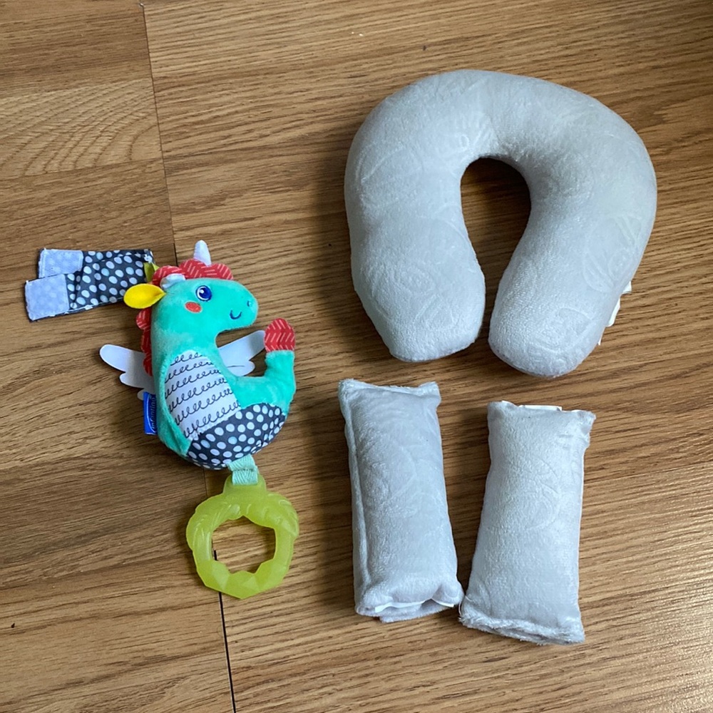 Car Seat Baby Cushion and Hanging Toy